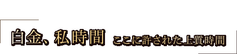 プラチナの時を重ねる白金。